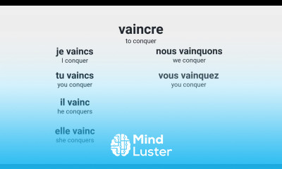 What is the present tense of the French verb vaincre