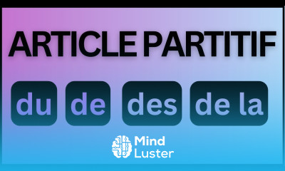 French for Beginners Lesson 12a De Du De la Des Article Partitif