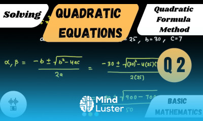 Solving Quadratic Equations Quadratic Formula Method Questions 2