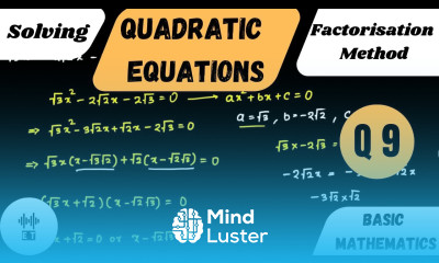 Solving Quadratic Equations Factorisation Method Questions 9
