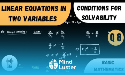 Linear Equations In Two Variables Conditions For Solvability Question 8