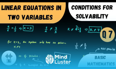 Linear Equations In Two Variables Conditions For Solvability Question 7