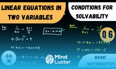 Linear Equations In Two Variables Conditions For Solvability Questions 6