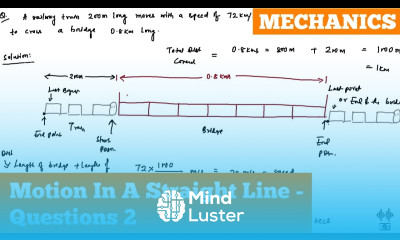 Motion In A Straight Line Questions 2 Mechanics