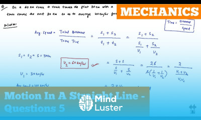 Motion In A Straight Line Questions 5 Mechanics