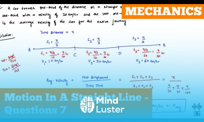 Motion In A Straight Line Questions 7 Mechanics