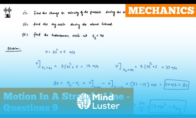 Motion In A Straight Line Questions 9 Mechanics