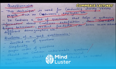 Questionnaire meaning quality of good questionnaire class 11 entrepreneurship notes