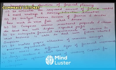 Financial planning meaning objectives and importance class 11 entrepreneurship notes