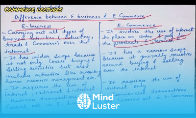 Difference between e business and e commerce class 11 entrepreneurship notes