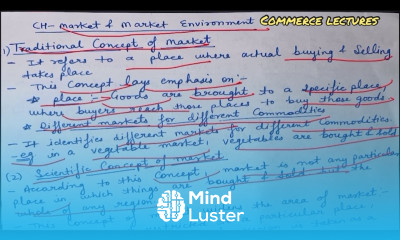 Market concept traditional modern scientific emerging class 11 entrepreneurship notes