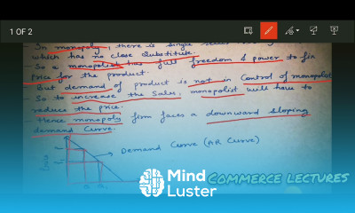 demand curve under monopoly class 11 microeconomics notes