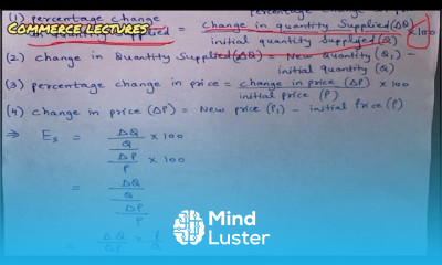 Price elasticity of supply with numerical class 11 Microeconomics notes