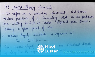Supply schedule individual and market supply schedule class 11 Microeconomics notes