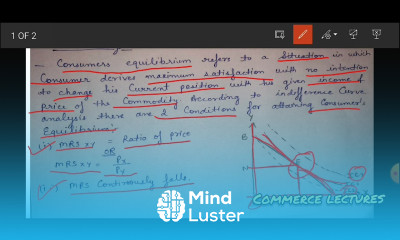 determination of consumer equilibrium by indifference curve analysis class 11 microeconomics