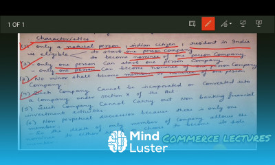 one person company and its characteristics class 11 business studies formation of a company