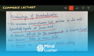 disadvantages of decentralisation business organisation and management bcom bba mcom mba