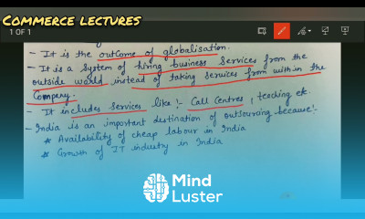 outsourcing class 12 Indian economic development