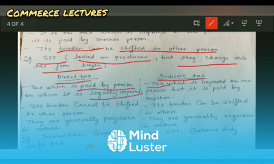 tax and non tax receipts progressive regressive VAT specific direct and indirect tax class 12