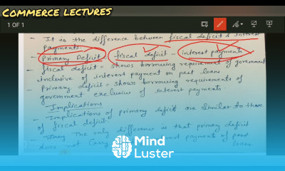 primary deficit class 12 macroeconomics government budget and the economy