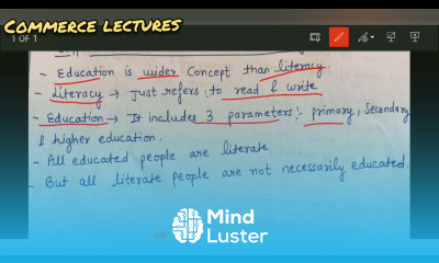 difference between education and literacy class 12 Indian economic development