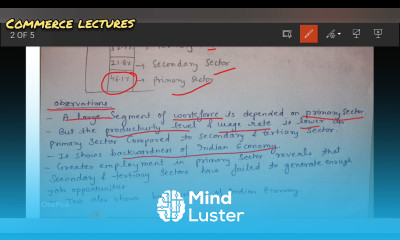 occupational structure or division of workforce class 12 Indian economic development