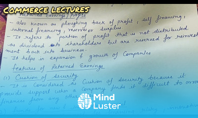 retained earnings profits and its features class 11 business studies