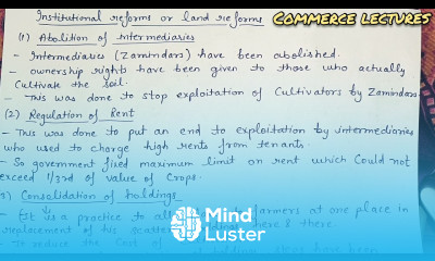 institutional or land reforms agrarian reforms class 12 indian economic development