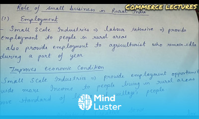 role of small business in rural india class 11 business studies