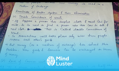 Drawbacks of barter system and their elimination money and banking class 12 macroeconomics