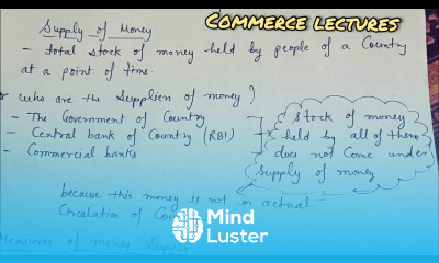 Suppy of money measures of money supply narrow and broad concept of money supply class 12