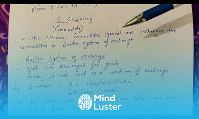 Barter system of exchange C C economy class 12