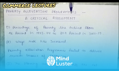 Poverty alleviation programmes a critical assessment class 12 indian economic development