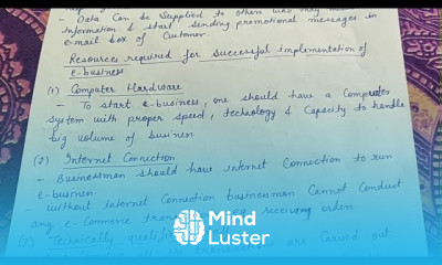 resources required for successful implementation of e business class 11 business studies