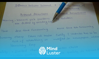 Difference between internal and external source of recruitment class 12 part 3 b com