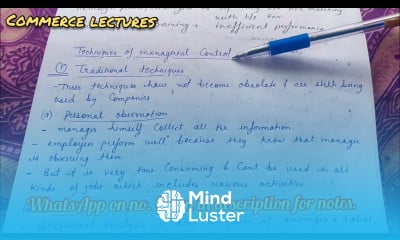 techniques of managerial control traditional and modern techniques class 12 business studies