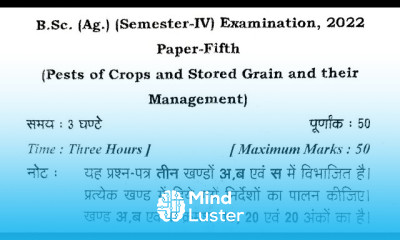 Pest of crops and stored grain and their management paper 2022 by Mayank Tripathi