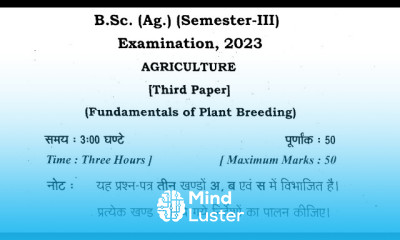 fundamentals of plant breeding paper 2023 fundamentals of plant breeding important question