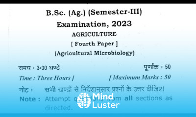 agricultural microbiology paper 2023 agricultural microbiology paper by Mayank Tripathi