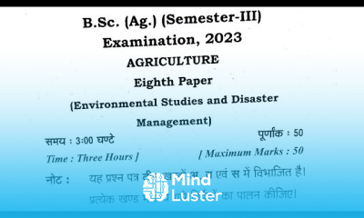 environmental studies and disaster management paper 2023 by mayank tripathi