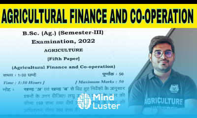 agriculture finance and cooperation paper 2022 agriculture finance and cooperation bsc ag