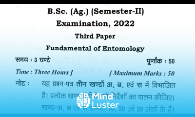 fundamentals of entomology previous year question paper fundamentals of entomology paper