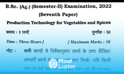 production technology for vegetables and spices paper Mayank Tripathi