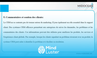 Commerce électronique le cours 8 Gestion Relation client Ecommerce Midocean University