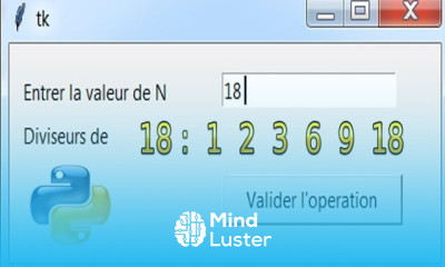 Exercice Python application graphique Tkinter liste des diviseurs d un entiers