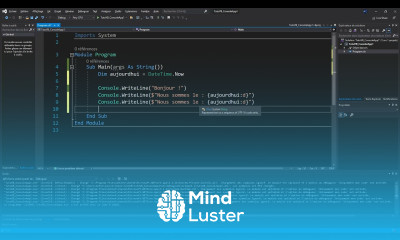 2 Visual Basic Afficher la date et un texte