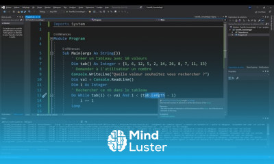 9 Visual Basic Algo de recherche dans Array