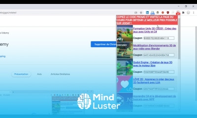 Liste automatique des COUPONS UDEMY pour avoir le MEILLEUR PRIX sur mes cours