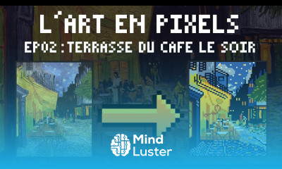 L Art en pixels EP02 Terrasse du café le soir Time lapse Pixel art