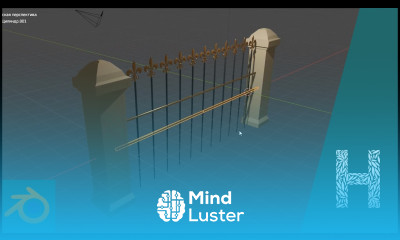 Забор с французской лилией в Blender